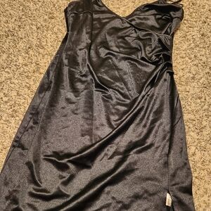 Inspired Hearts Black Satin Backless Dress